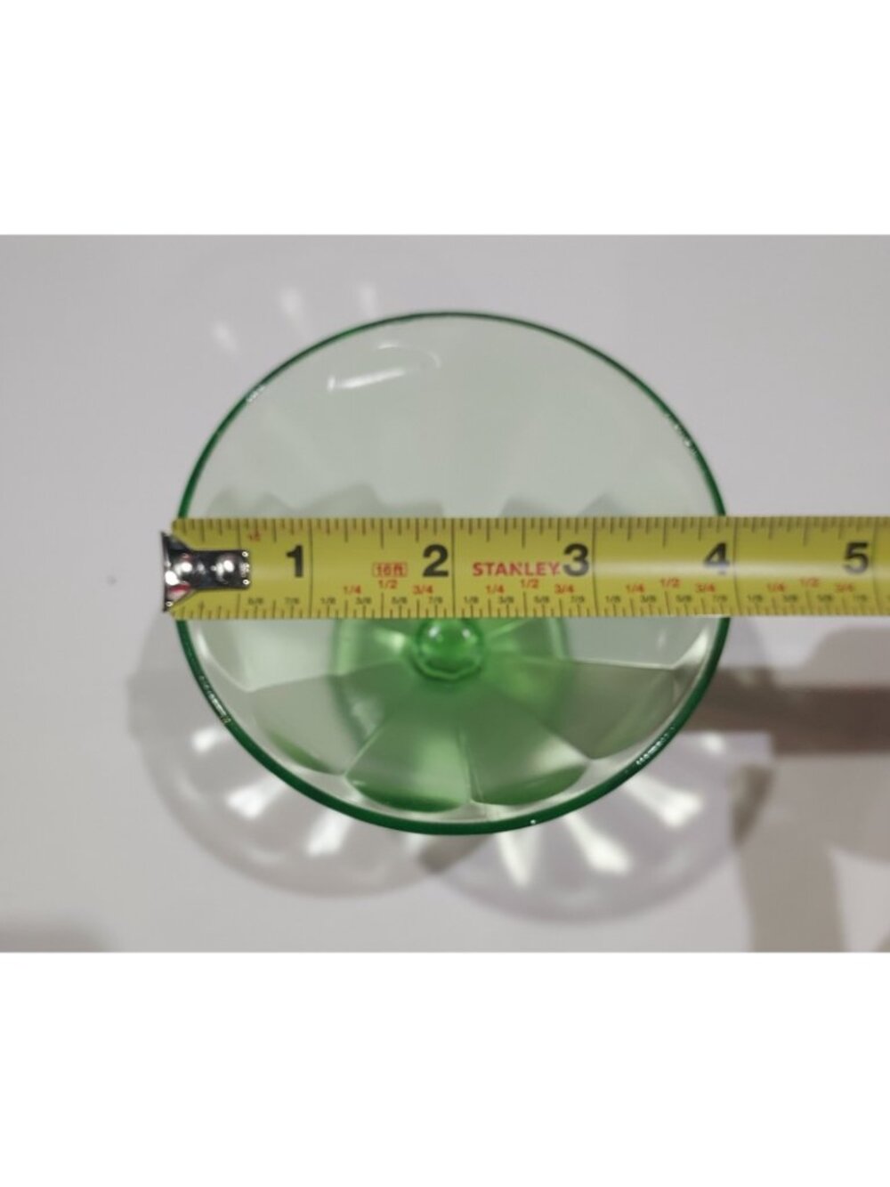 Federal Glass Company Pudding Custard Sherbet 2 Cups Glowy Depression Green - Picture 13 of 16